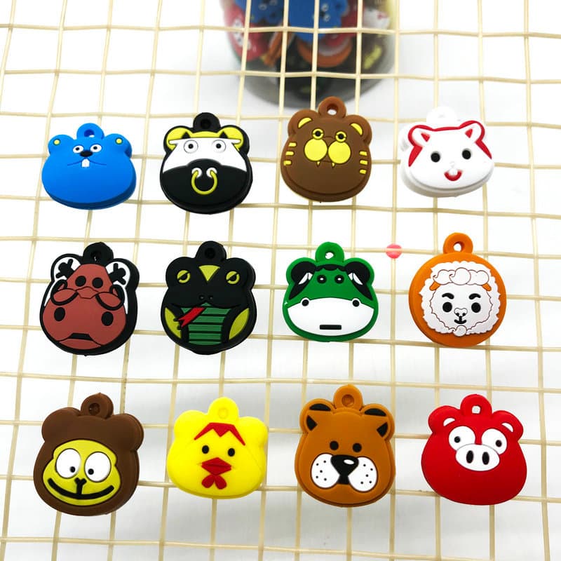 Zodíaco dos desenhos animados Animal raquete de tênis amortecedor raquete de tênis amortecedor macaco coelho dragão tigr