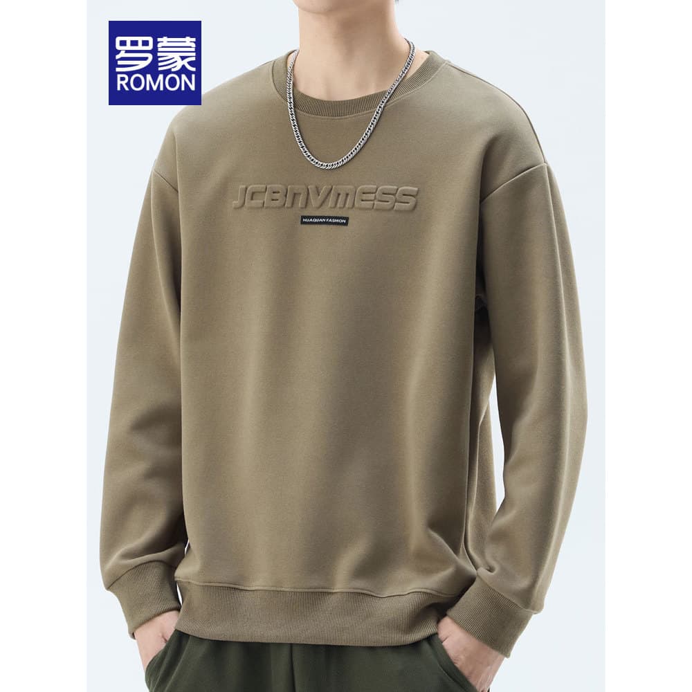 Lomon em torno do pescoço moletom masculino 2026 novo estilo primavera outono Casual topo americano pesado de manga comp