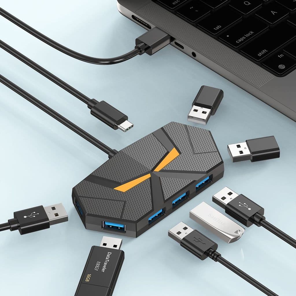 Notebook Universal Split-Line extensor usb3.0 Multi-porta tipo-c externo um para quatro Tablet teclado Mouse carro