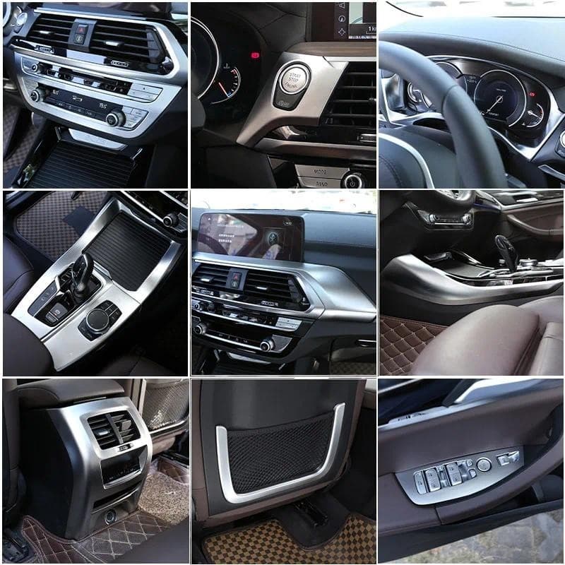 ABS Chrome Para BMW X3 X4 G01 G02 2018-2021 Kit Interior Painel De Mudança De Engrenagem Decoração Capa Guarnição Adesiv