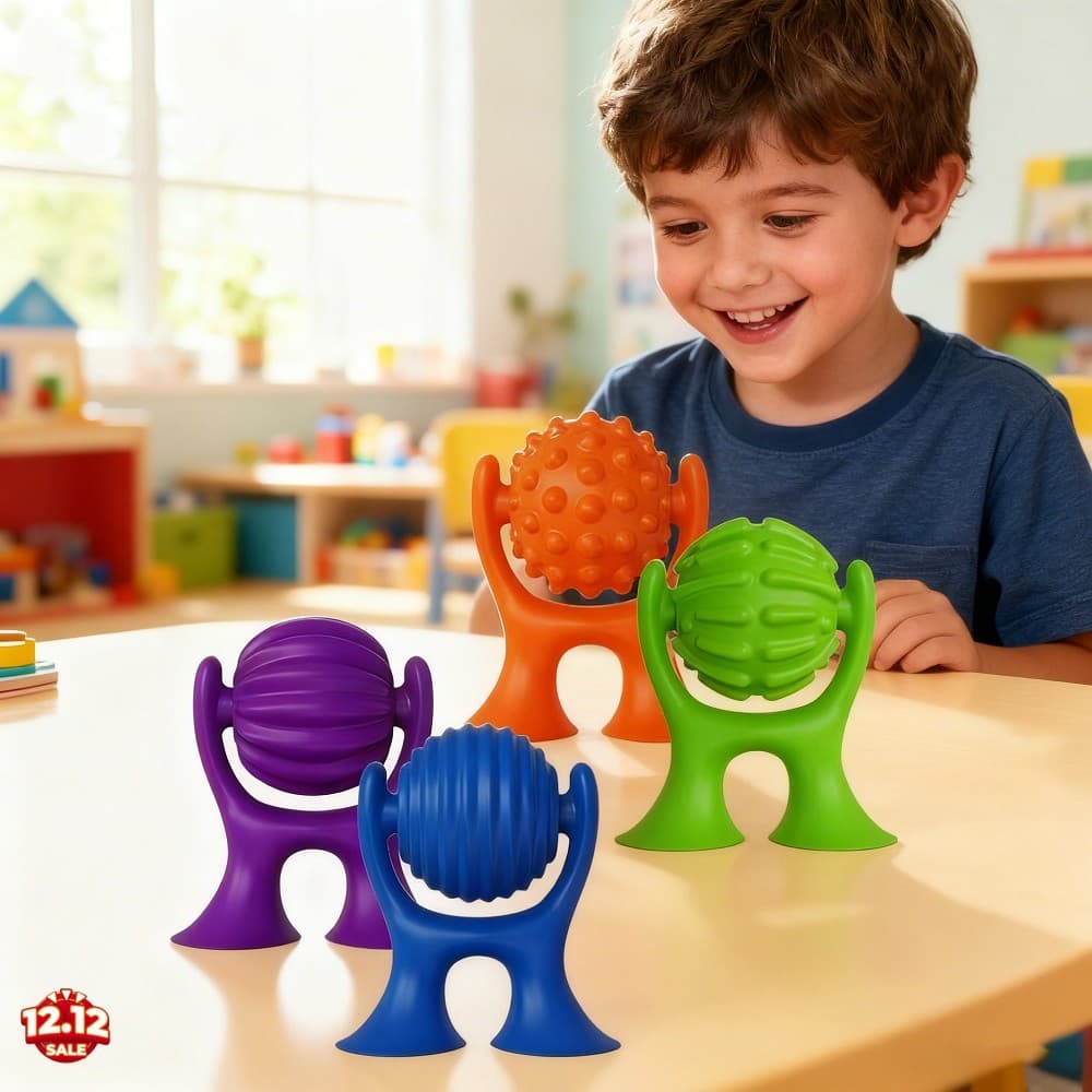2 Brinquedos Giratórios De Meditação De Silicone-Ventosas A Vácuo Para Mesa De Alívio De Ansiedade , Sala De Aula De Via
