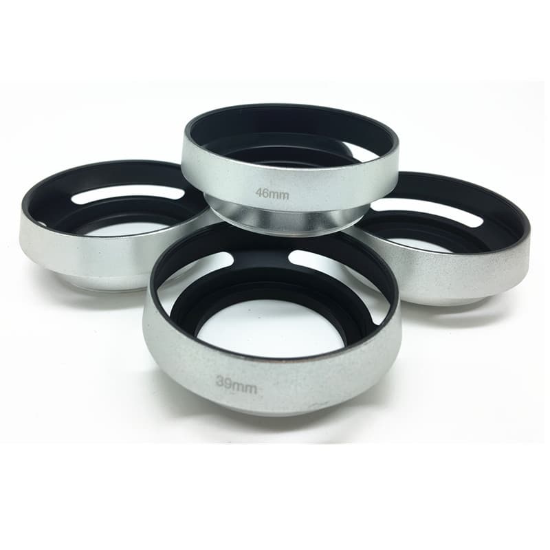 Lote reto prata Leica 37 39 40.5 46 49 52 55 58mm capuz oco de Metal oco