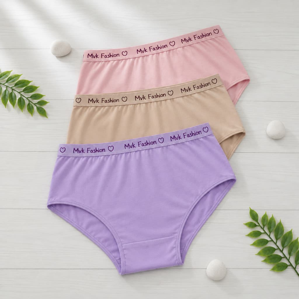 Kit Calcinhas Plus Size Microfibra Cós Alto Calçola em Cotton Elástico Cintura Alta Cós Largo