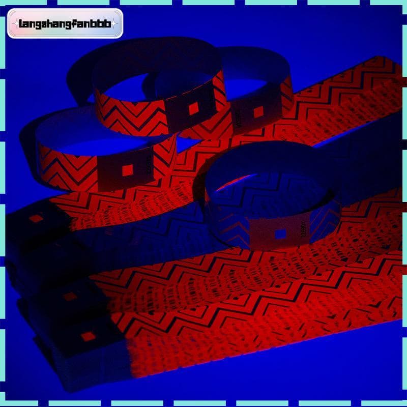 [LANGB] 50/100pcs Pulseiras De Papel Com Listras De Néon Segurança Descartáveis Fluorescentes À Prova D'água Para Concer