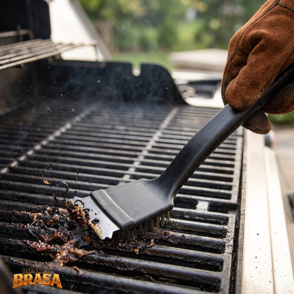 Escova Limpadora de Grelha Heavy Duty - 38cm com Cerdas de Aço Reforçado
