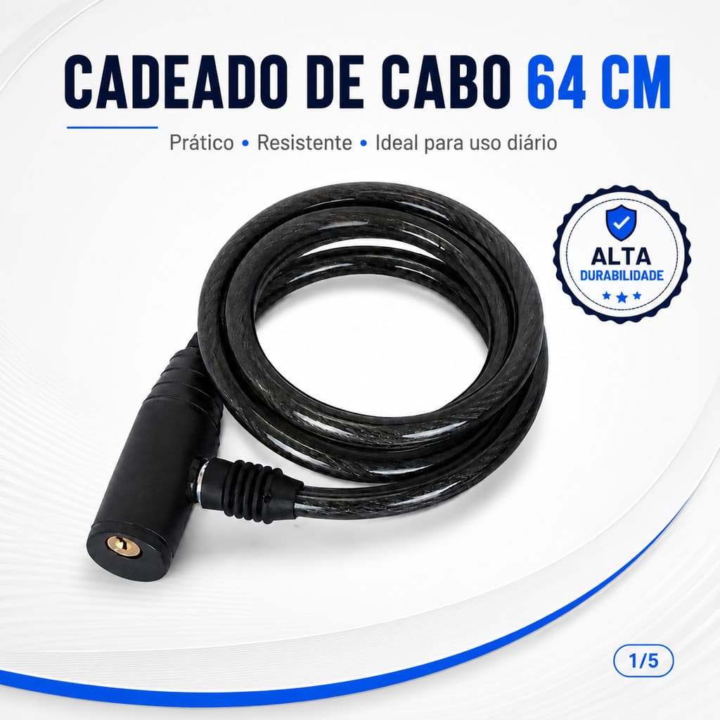 Cadeado de Segurança para Bicicleta e Moto - 64 Cm