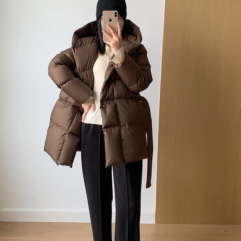 Cintura estreita mais magro olhar para baixo jaqueta senhoras estilo curto 90 pato branco para baixo engrossado High-End