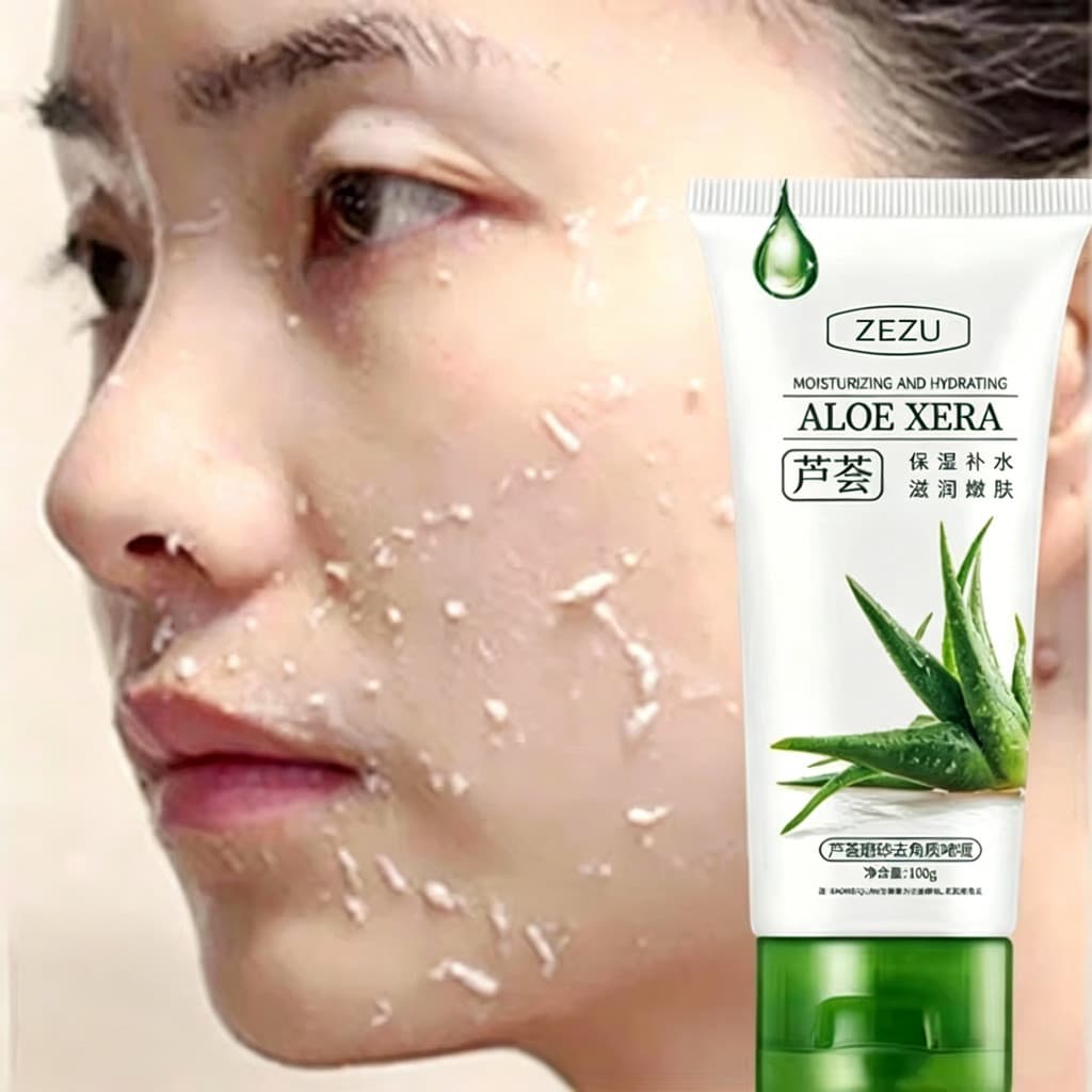 Aloe Vera Esfoliante Facial Limpeza Profunda da Pele Aloe Vera Gel Facial Corpo Esfregando Lama Esfoliante Gel Facial