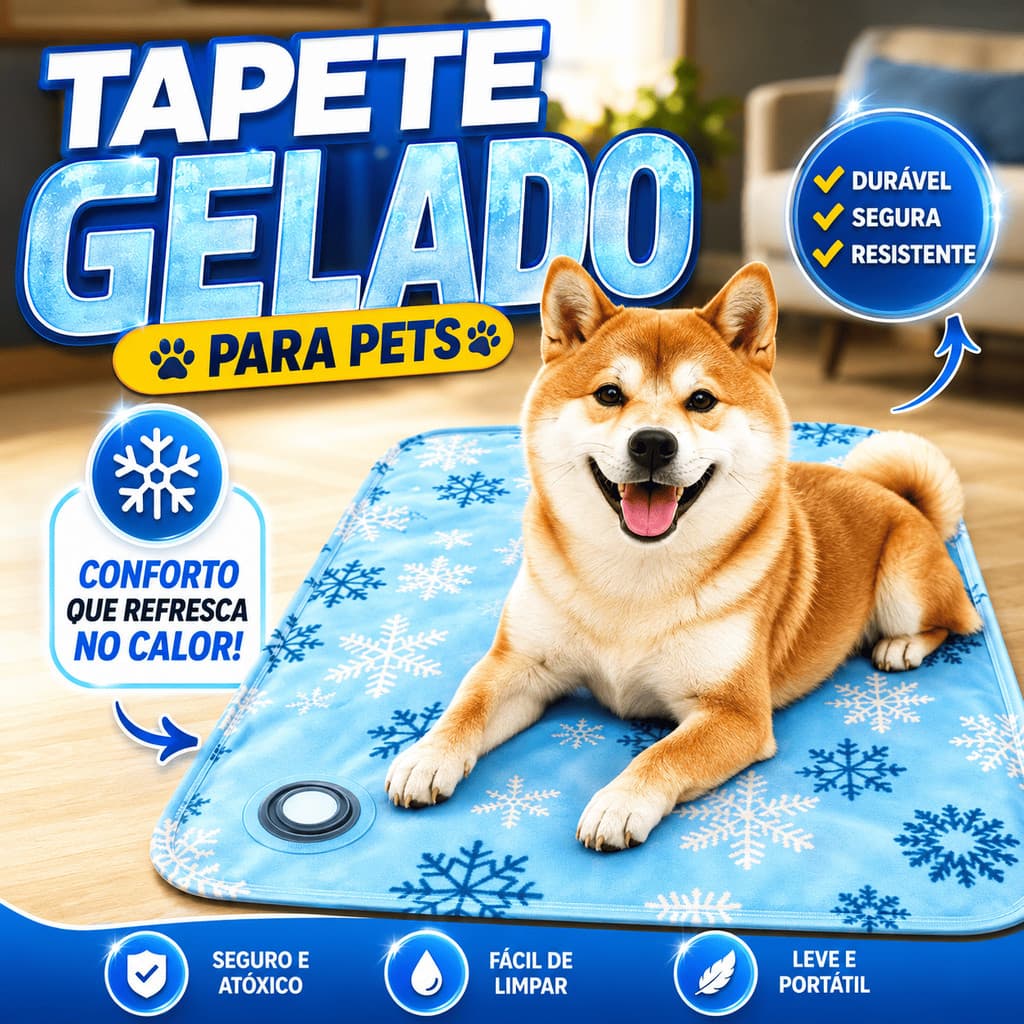 Tapete Pet Refrescante Gelado 50x60cm Para Cachorros E Gatos Cão Colchonete Gelado Linha Pet Para Dias Quentes De Verão