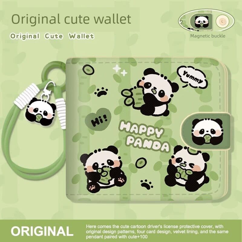 carteira feminina pequena carteira feminina Panda carteira feminina leve pequeno estudante crianças carteira de ano novo