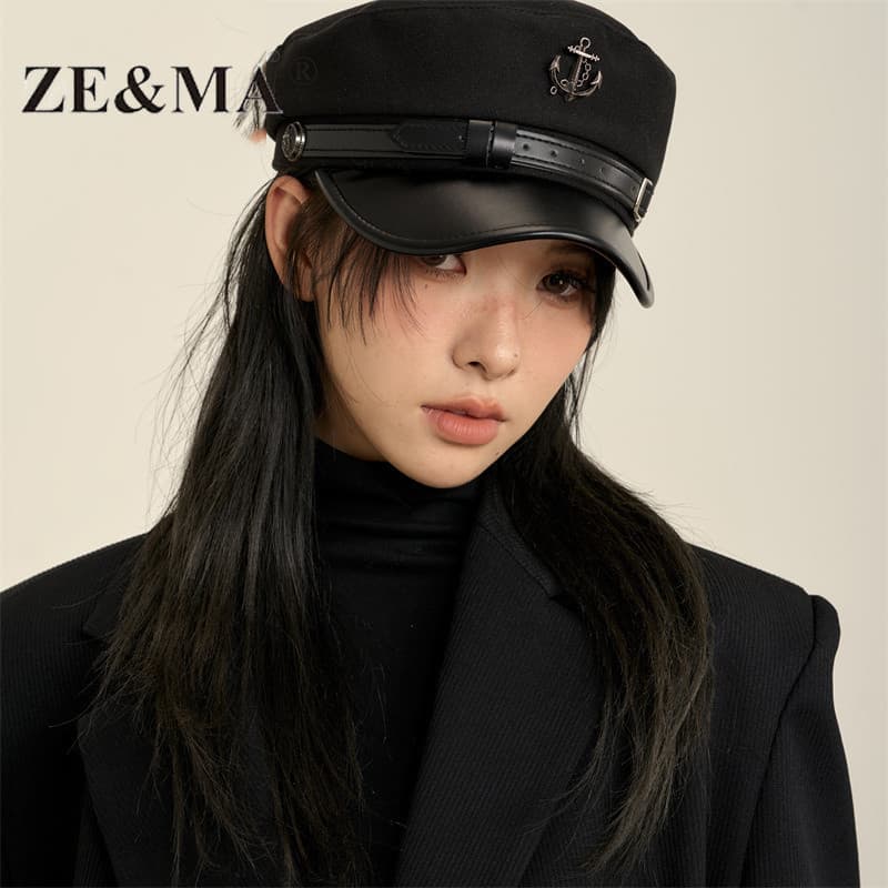 Mude imediatamente para filha com válvula de dinheiro!ZE & MA Boina Chapéu Feminino 2026 Novo Estilo Outono Inverno Fren