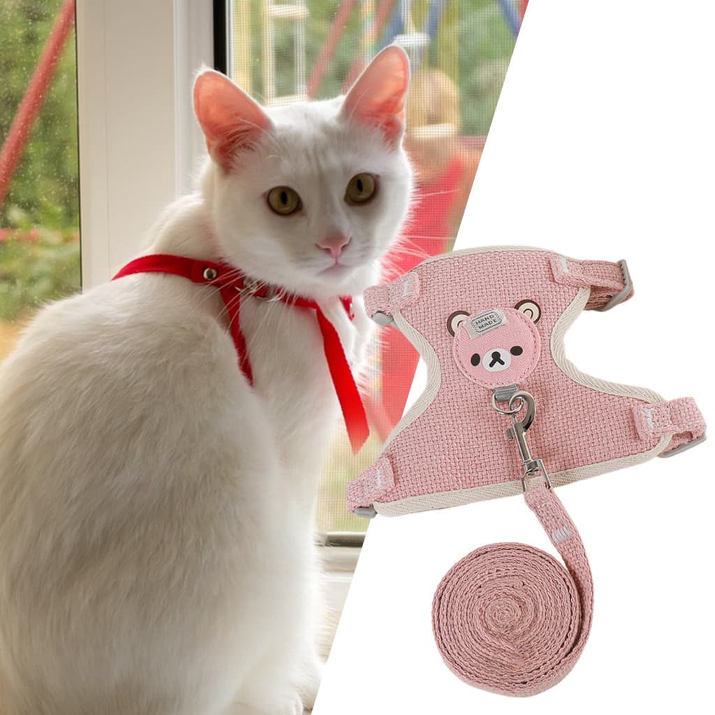 Colete Corda De Tração Ajustável Andando O Cão Universal Dos Desenhos Animados Urso Filhote De Cachorro Gatinho Gato Arn