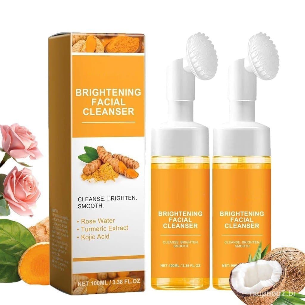 Gel de Limpeza Facial de Cúrcuma, Limpador Facial de Cúrcuma, Sabonete Facial de Cúrcuma, Limpador Espumante de Cúrcuma