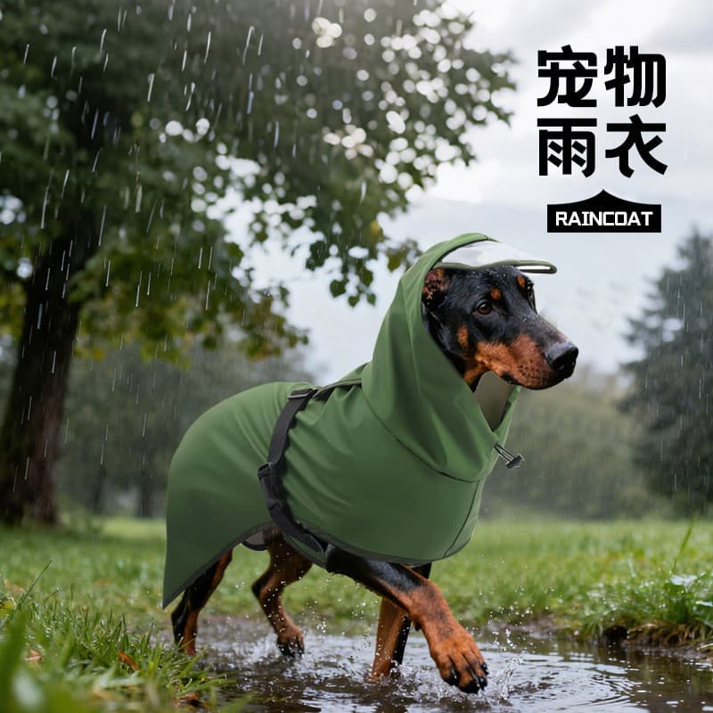 Capa de chuva para animais de estimação inverno impermeável à prova de vento ajustável fivela elástica capa para passeio