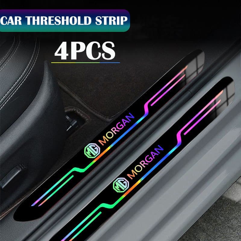 Adesivos anti-riscos para soleira de porta de carro, conjunto de 4 peças, adequados para proteção e decoração de soleira