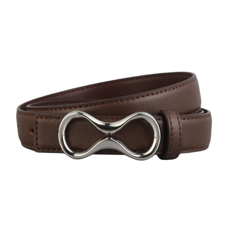 Cinto de couro genuíno com botão de pressão para mulheres, cinto de cintura para saia jeans, cinto fino de couro vermelh