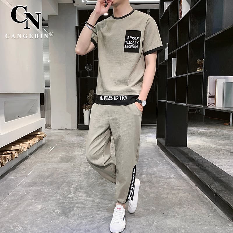 Camiseta de manga curta masculina verão gelo seda linho 2025 novo estilo esportes Casual puro algodão linho High-End tam