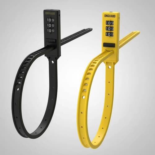 2x Cadeados Onguard Zip Lock Segredo Capacete Bike E-bike Preto/amarelo