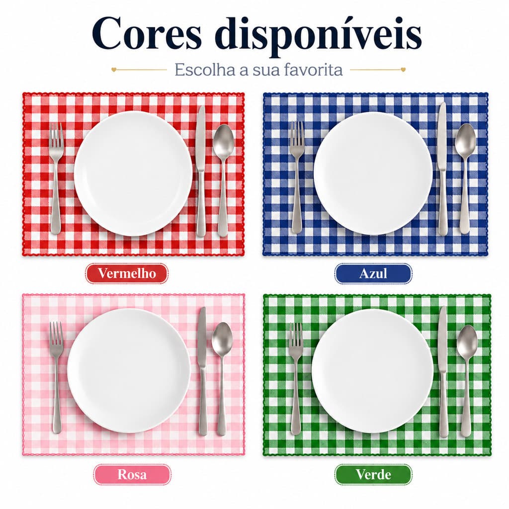 Jogo Americano Dupla Face para Mesa Posta Kit 2 4 6 8 10 Peças