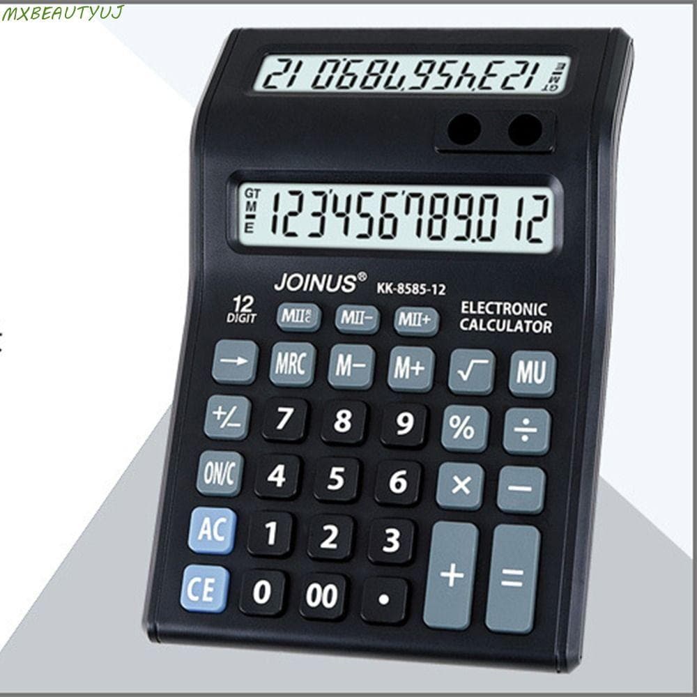 Calculadora De 12 Dígitos , Mecânica De Tela Dupla De Papelaria Financeira Portátil Fácil De Usar