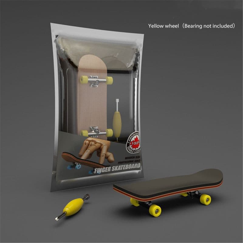 Brinquedo Dedo Skate De Madeira Fingerboard Profissional Stents Conjunto