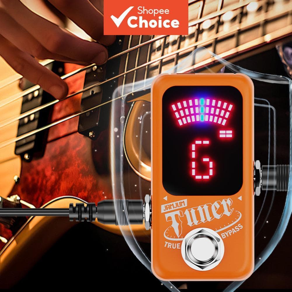 Pedal de Efeitos JAMJUM para Afinador de Guitarra Alta Precisão LED Colorido True Bypass Mini Suporte USB 5V DC 9V para