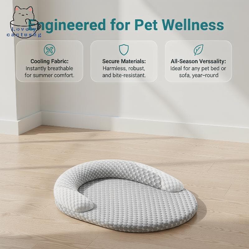 lovelycactushg Cama Para Cães Com Resfriamento Ecológico Tapete Animais De Estimação De Seda Gelada De Verão Almofada De