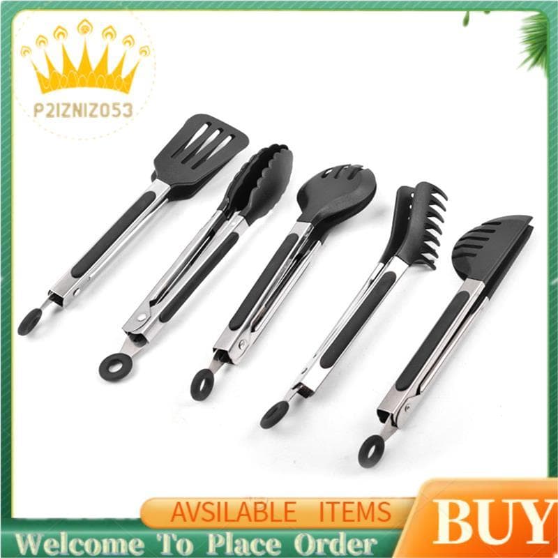 C Pinça De Cozinha De Silicone Em Aço Inoxidável , Clipe Para Churrasco , Ferramenta Salada , Pinças Servir Alimentos ,