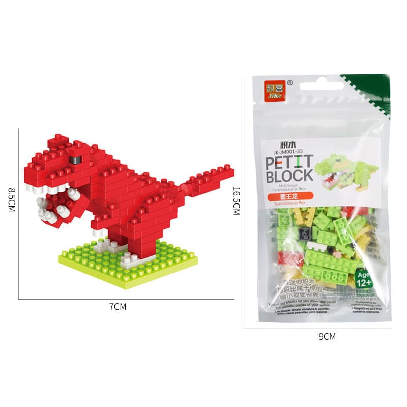 2026 Novo estilo Jike blocos de construção ensacados Dinosaur World Tyrannosaurus Velociraptor Micropartículas20260911