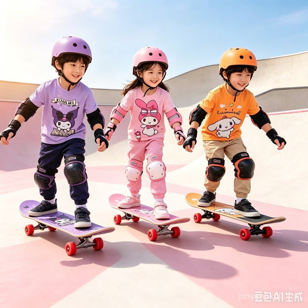 Quadriciclo infantil, ideal para iniciantes, para crianças de 8 a 12 anos, com desenhos de personagens da Sanrio, presen