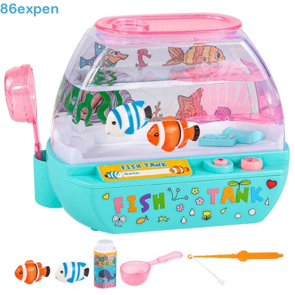 EXPEN1 Brinquedo De Aquário Artificial , Mini Tanque De Peixes De Simulação Adorável Criativo , Iluminação LED De Desenh