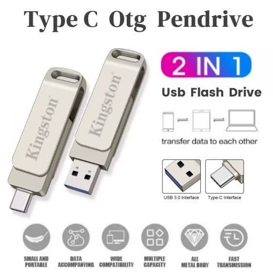 kingston 3.02TB Otg TypeC Pendrive 1TB Flash Drive 512GB Usb Para Smartphone Thumb