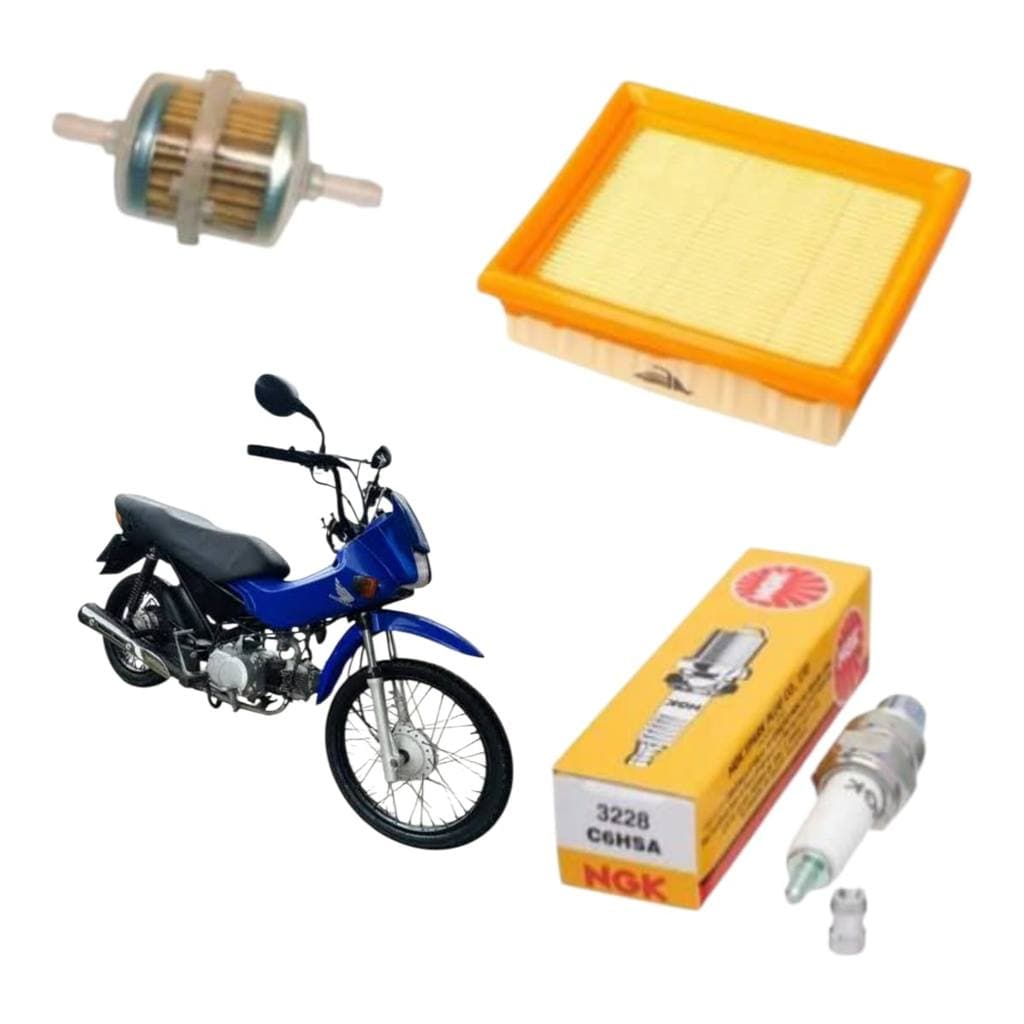 Kit Revisão Filtro ar Gasolina Vela HONDA Pop 100 Todas
