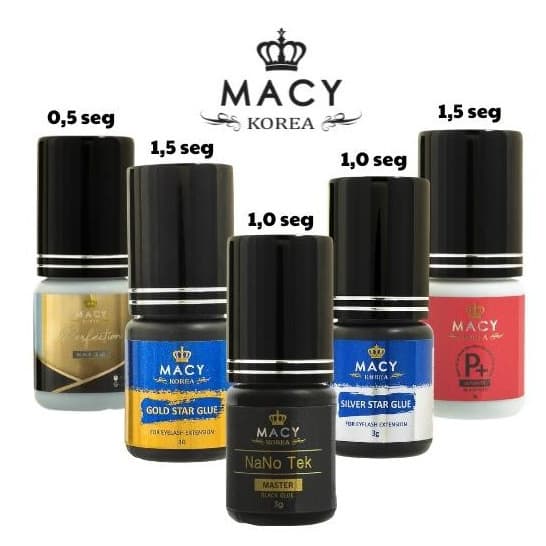 Adesivo Cola Macy Perfection Gold Silver P+ Nano Tek Extensão De Cílios Retenção Fio Nanotek Cilios