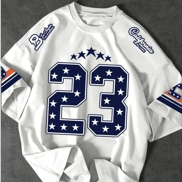 Camiseta T-shirt Los Angeles California 23 Jersey Premium Camisa Americana Algodão