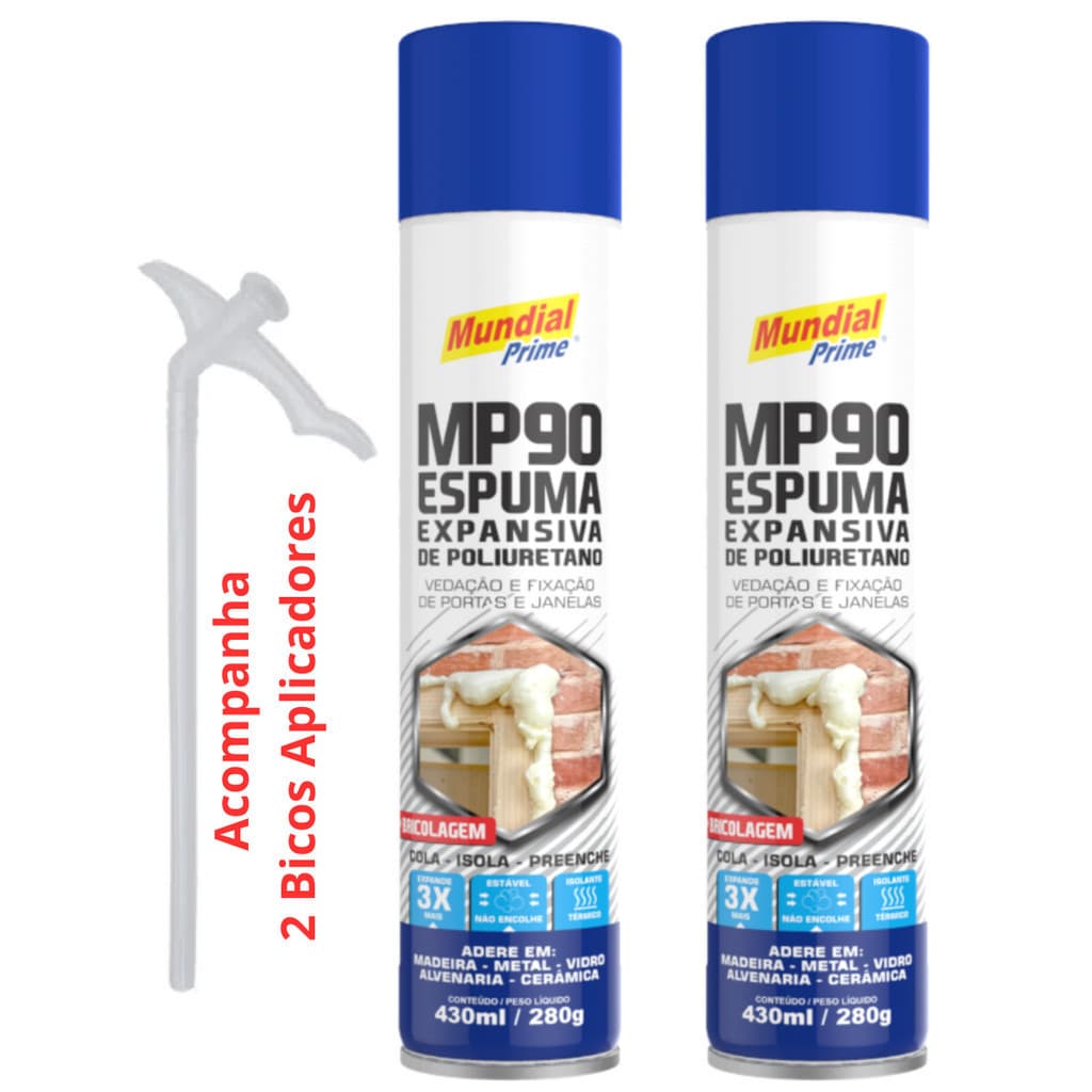 Kit 3  Espumas Expansiva Poliuretano 430ML Uso Geral Obras Batentes Portas Janelas Vedação Isolamento