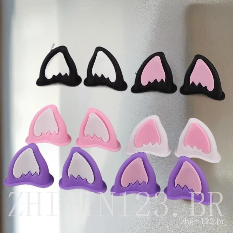 Acessório de Decoração de Orelha de Gato para Capacete de Motocicleta, Adesivo para Scooter, Bicicleta, Skate e Ciclismo