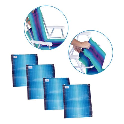 Kit 4 Telas Refil De Reposição para Cadeira De Praia Alumínio ou Aço - Mor