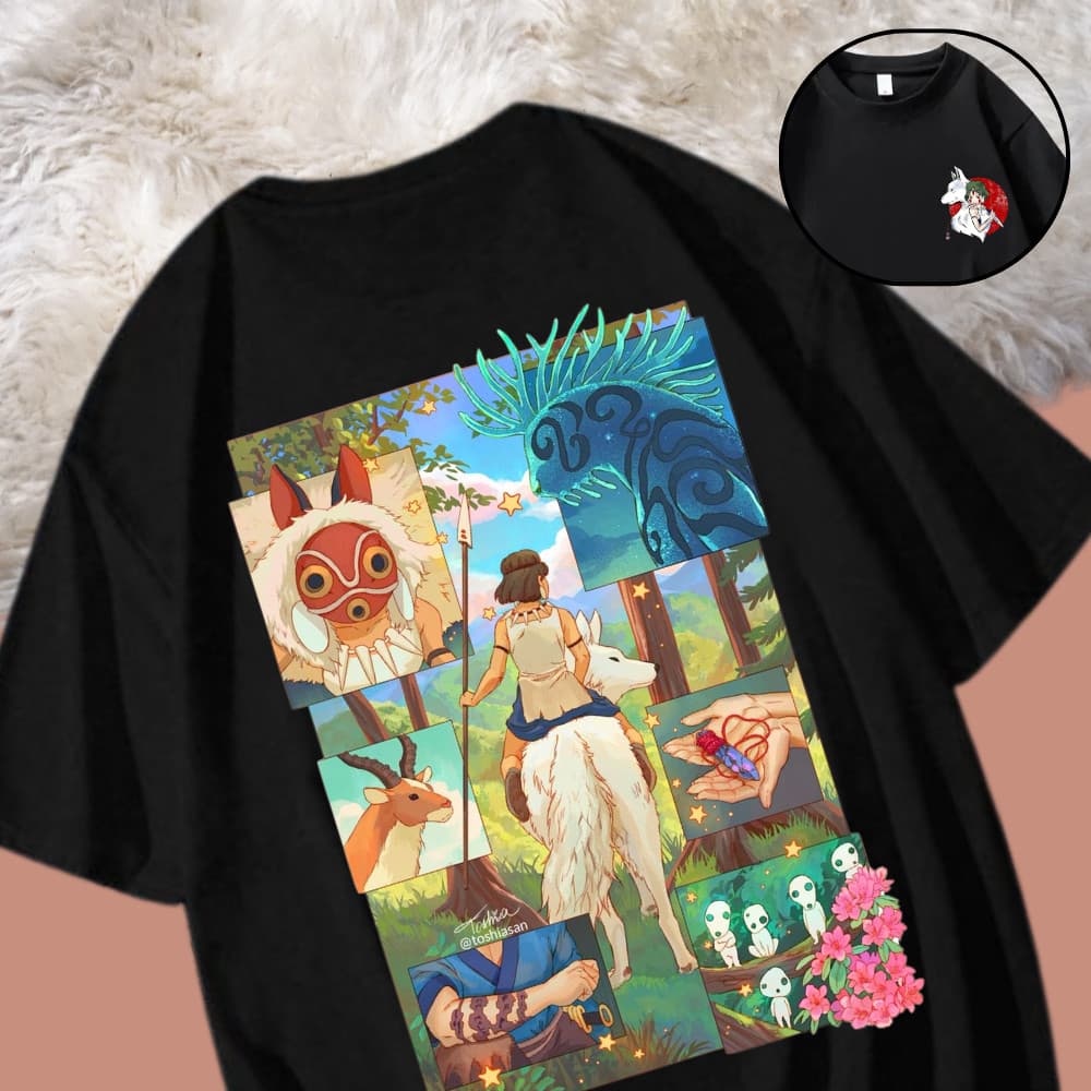Camisetas Estampadas Studio Ghibli Blusa Anime Chihiro Mononoke T-shirt Amigo Totoro Algodão Adulto ao Plus Size Moda Tr