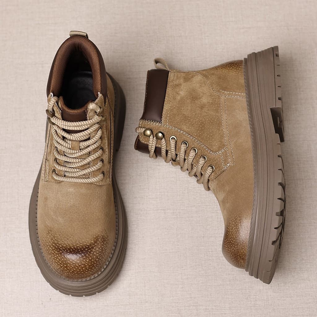 Martin botas masculinas outono 2025 novo estilo estilo britânico camurça couro ruibarbo botas curtas de couro genuíno sa