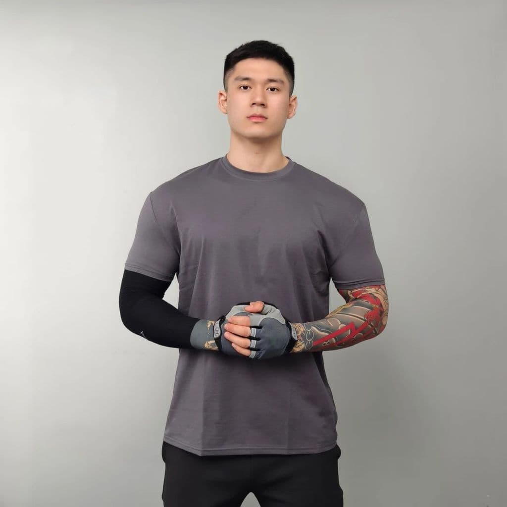 Novo estilo punhos encurtados apertados camiseta de manga curta masculina meia apertada esportes lazer corrida