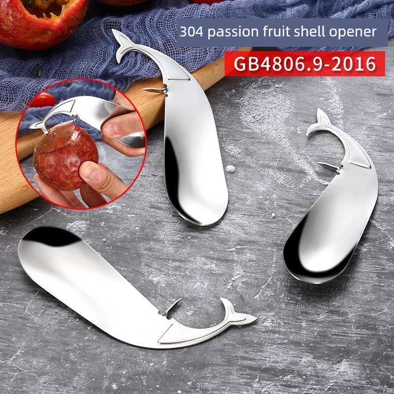 304 aço inoxidável paixão fruta abridor de frutas doméstico ovo faca frutas abertura ferramenta útil colher Peeling paix