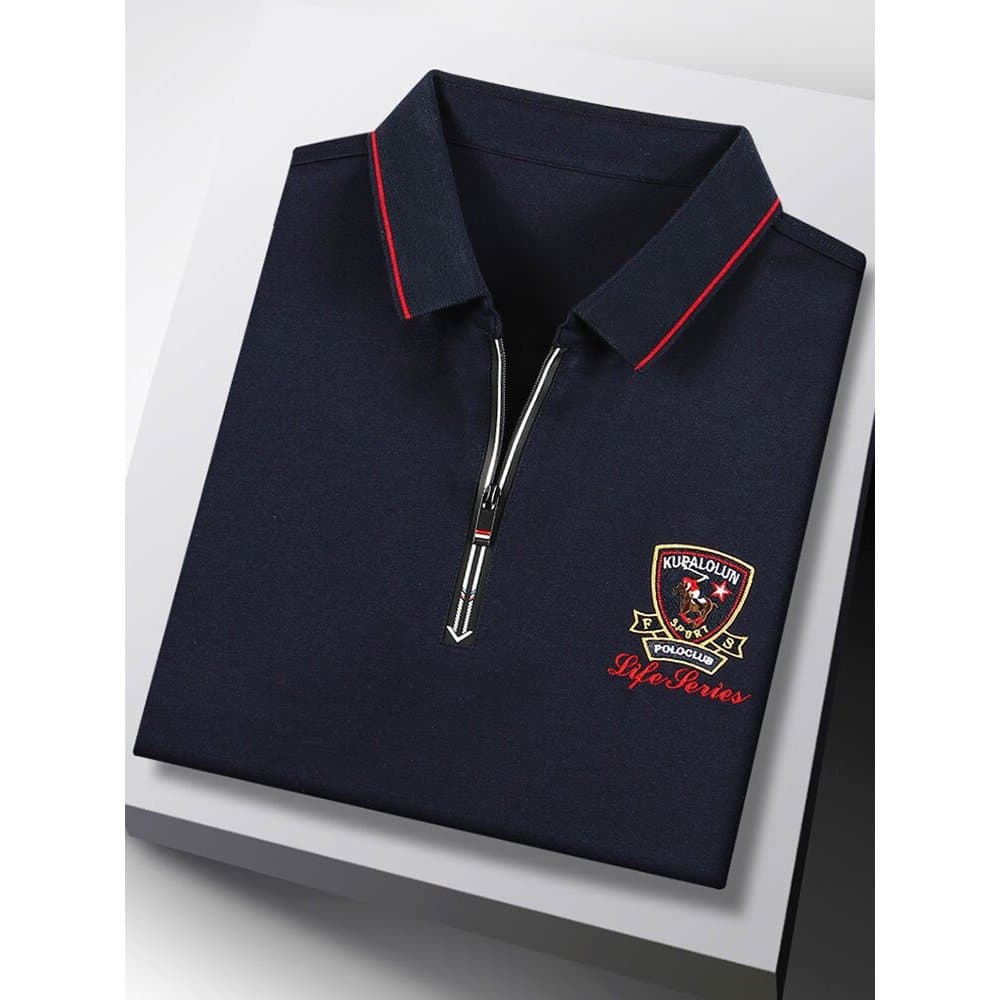 Camiseta de manga curta de cor sólida roupas masculinas de alta qualidade negócios Casual genuíno Paul camisa polo mascu