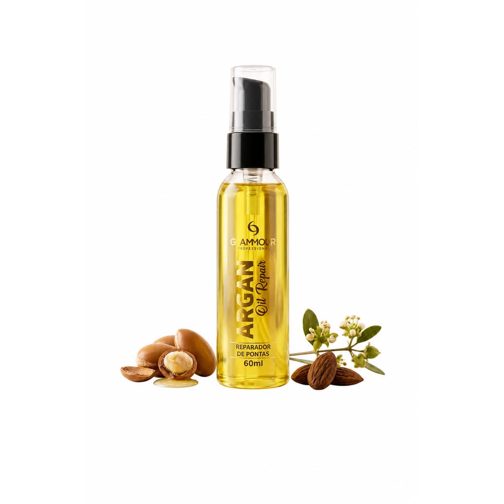 Óleo de Argan Reparador de pontas de cabelo Glammour 60ml
