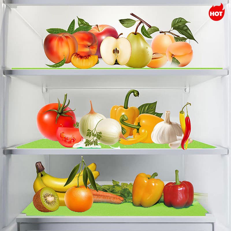 < LA > 1 Peça/10 Peças Moda Frutas E Vegetais Extensor De Vida Forro Gavetas De Geladeira Almofada De Esponja