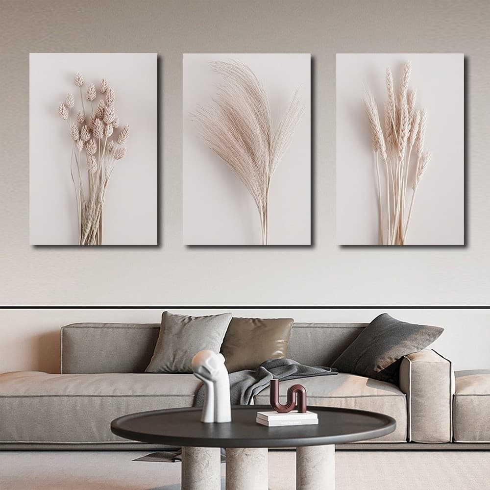 Quadro Decorativo Minimalista Trigo Folhas Sala Quarto Casal Decoração Da Casa 40x60cmx3pcs
