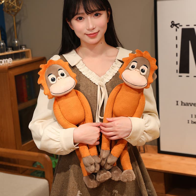 Brinquedo De Pelúcia Criativo De Orangotango De Braço Longo , Boneca De Macaco Emaranhado Fofo , Animal Macio De Desenho