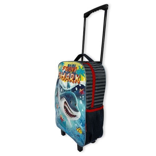 Kit Mochila Escolar Infantil 3 Pecas Tubarao Vermelho Completo Duravel Leve Divertido