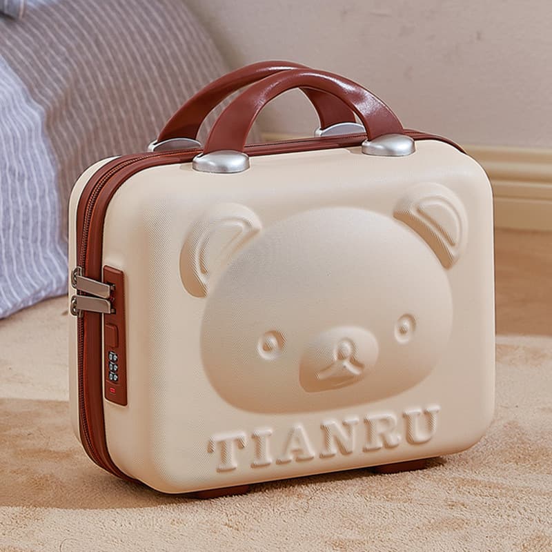 Bagagem 47cm caso cosmético lembrança mala feminina 16 pequeno urso Mini senha caso bolsa caixa de presente