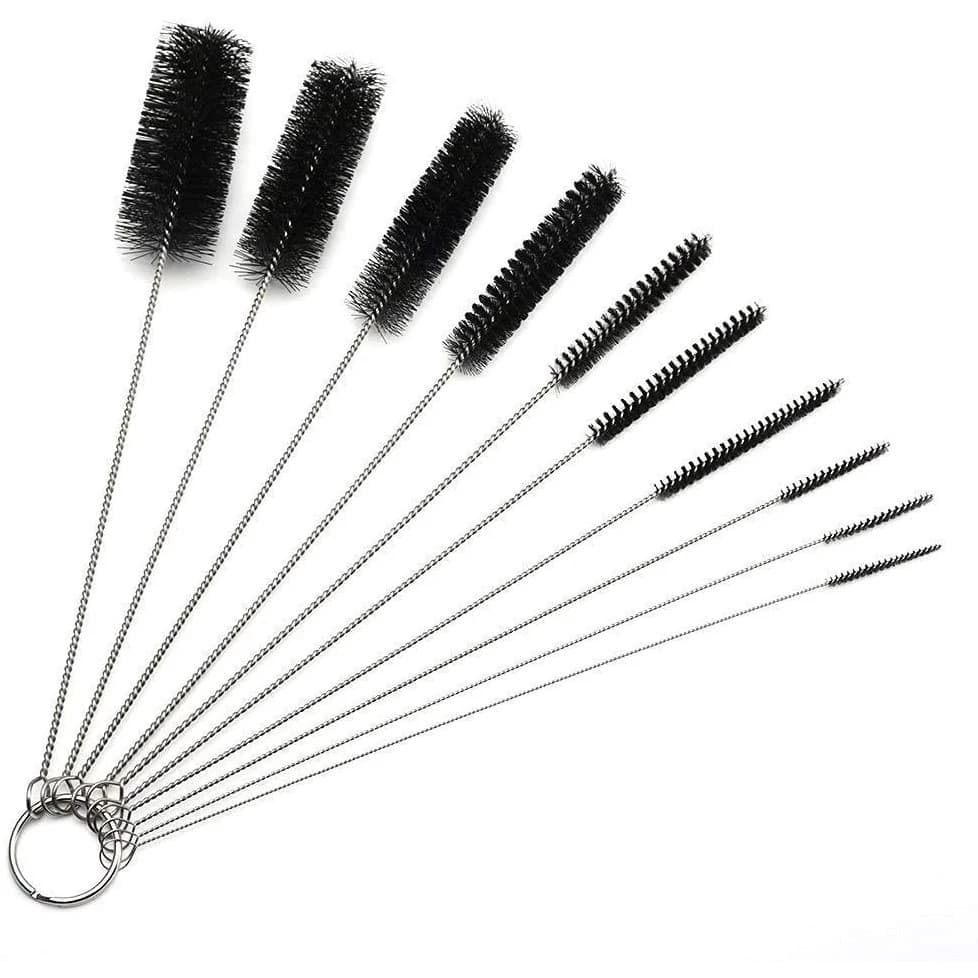 Kit 10 Escova de limpeza canudos copo garrafa Nylon 10 peças pincel limpadores de tubo canudo garrafa